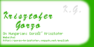 krisztofer gorzo business card